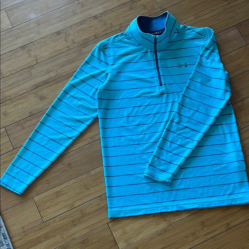 Under Armour Blue Striped Pullover Mens size S